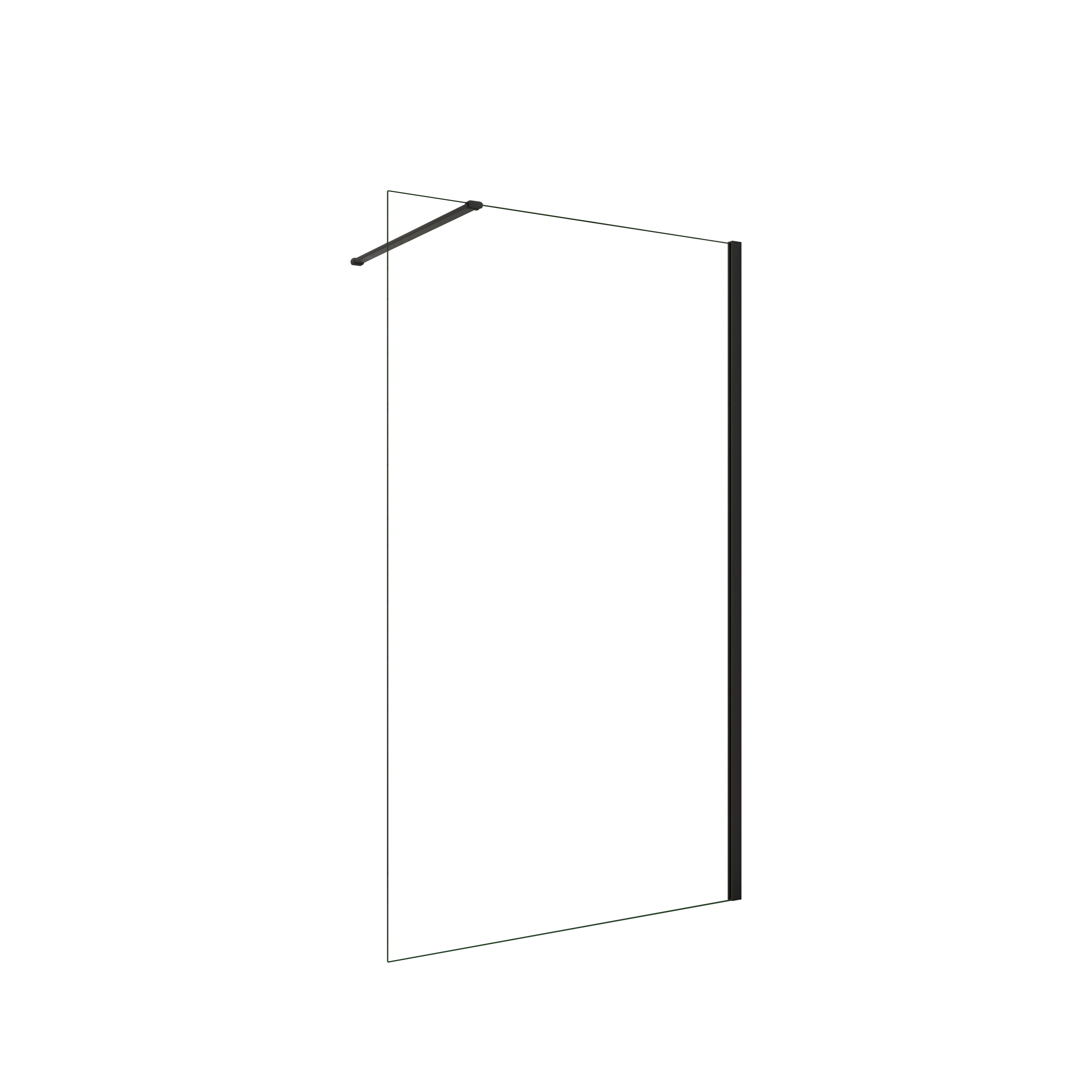 AICA Walkin Panel de ducha con Película de Seguridad a Prueba de Explosiones Perfil Negro mate con Barra1 de 90cm Tamaño (78-80)x200cm