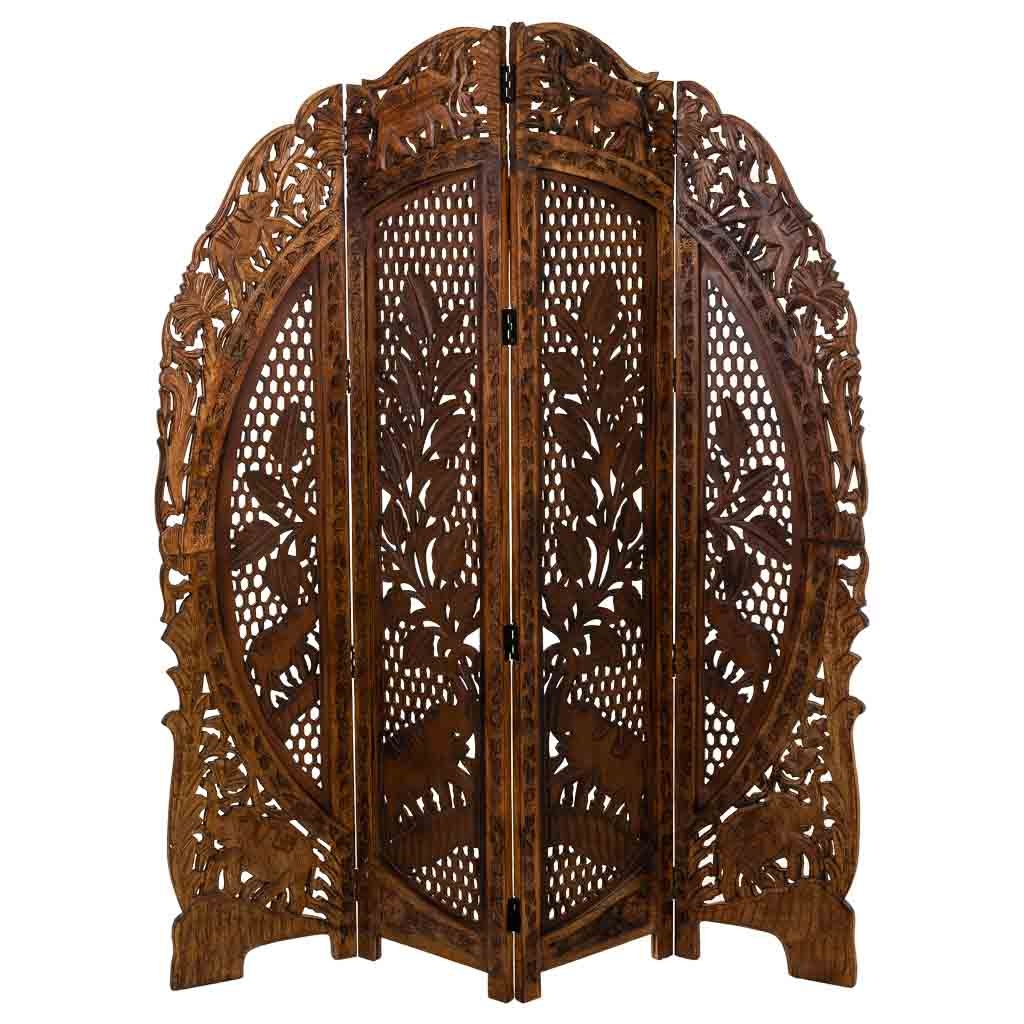 WANDERLUST DECO Paraban de Madera Artesanal Marron 38x4x2.5x180h Cm - Separadores de Ambientes