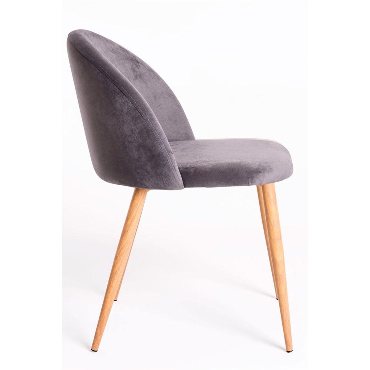 Regalos Miguel - Packs Sillas Comedor - Pack 4 Sillas Vint Terciopelo - Gris oscuro