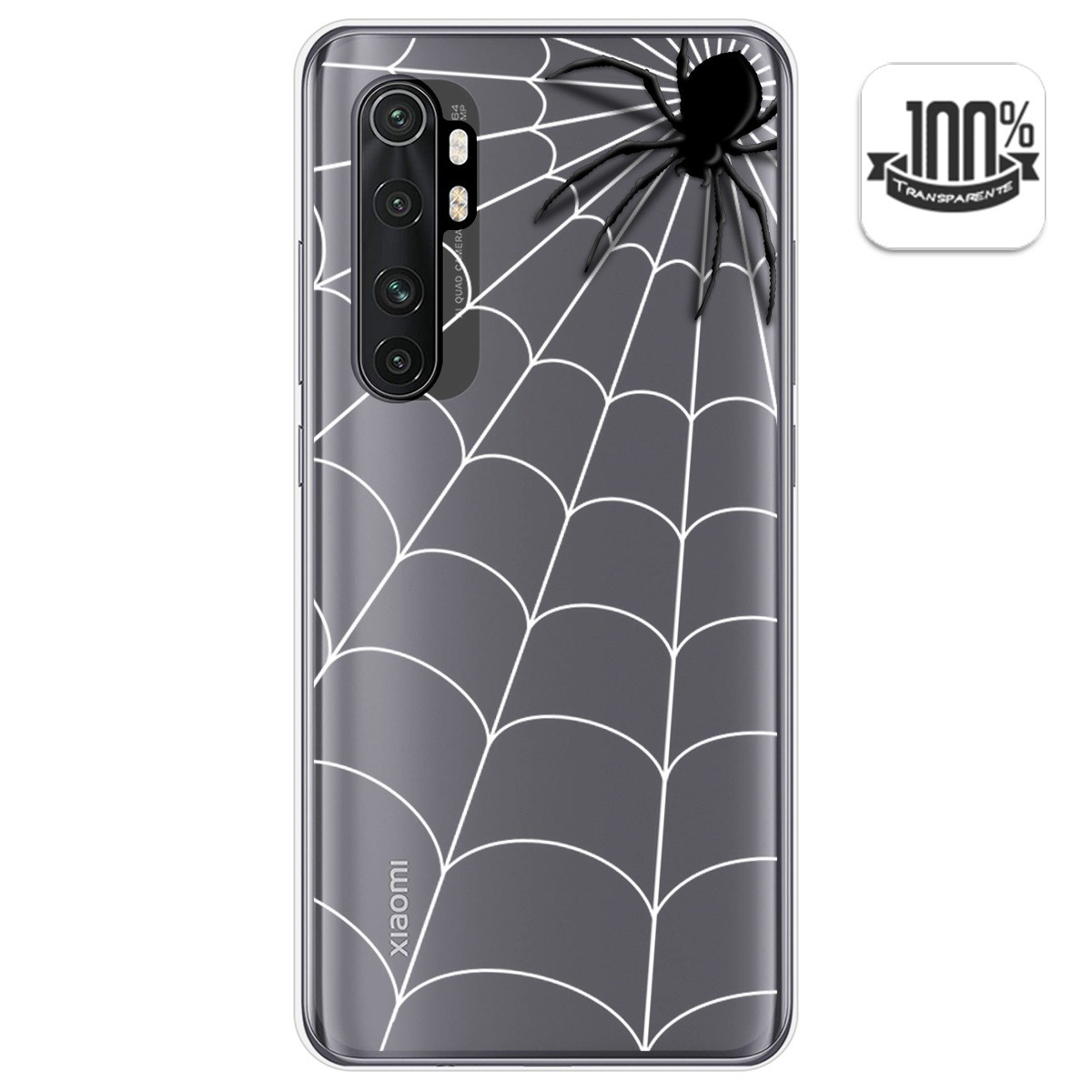 Tumundosmartphone Funda Gel Transparente Xiaomi Mi Note 10 Lite - Diseño Araña