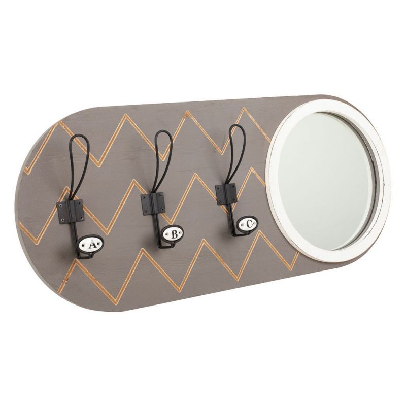 Percha Con Espejo De Madera Y Metal 5x60x30cm, El mejor complemento para tu hogar