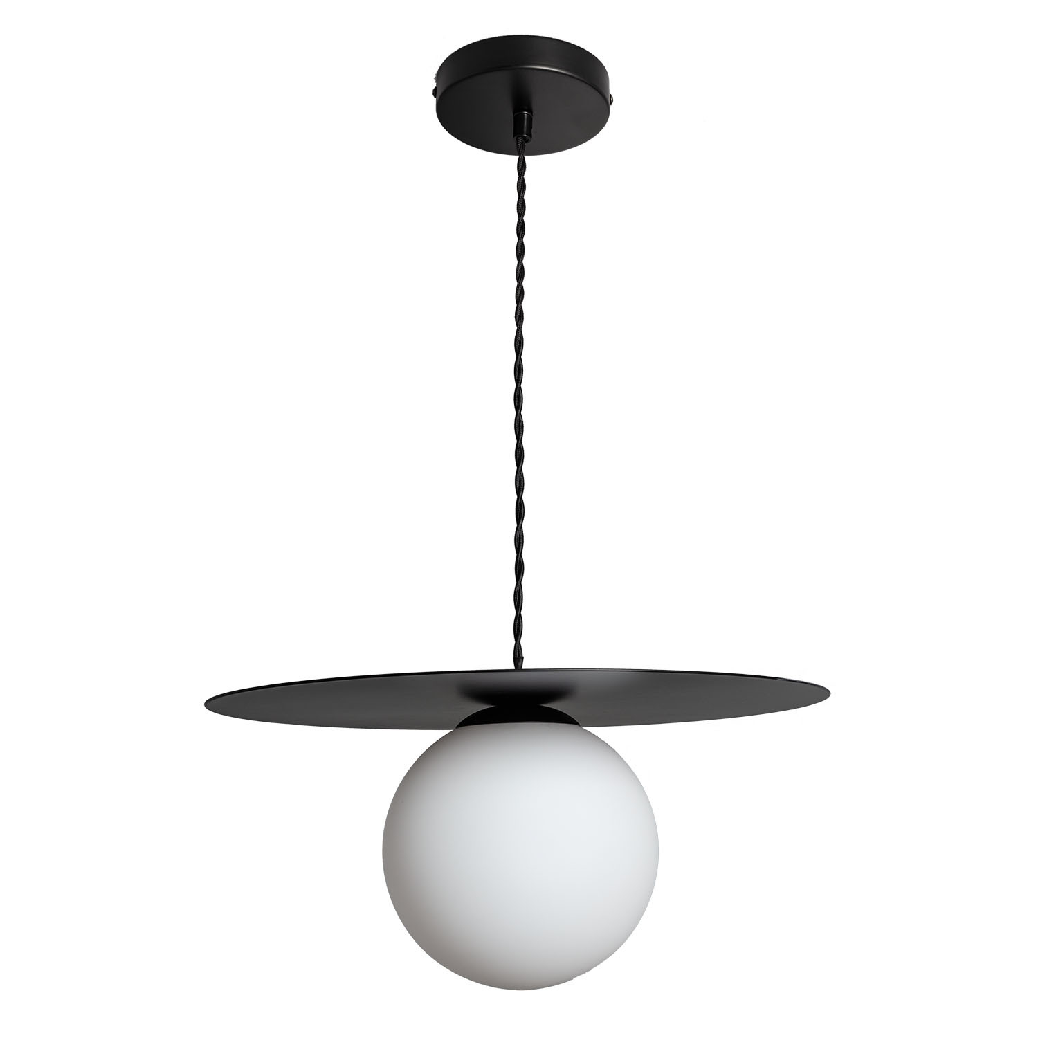 Ledkia Lámpara Colgante Metal Luminia de Calidad con Tulipa de Cristal