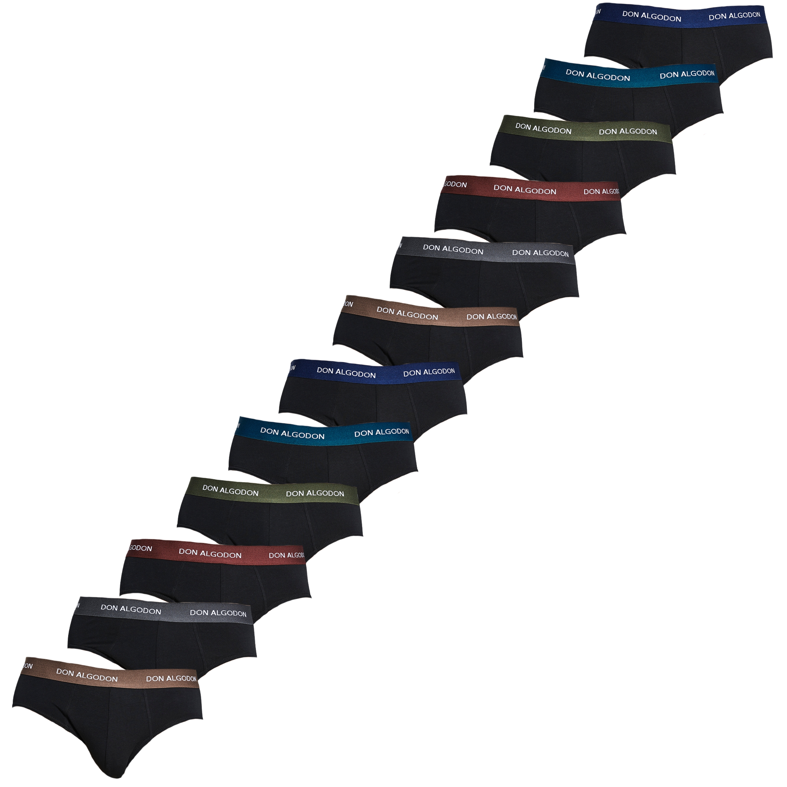 Don Algodon - Pack 12 Slips Hombre | Colores Variados | Calidad y Suavidad Excepcionales - Máxima Comodidad para Uso Diario