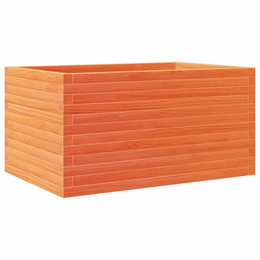 vidaXL Jardinera de madera maciza de pino 90x60x46 cm Color Pino natural,  Blanco,  Marrón cera y mas
