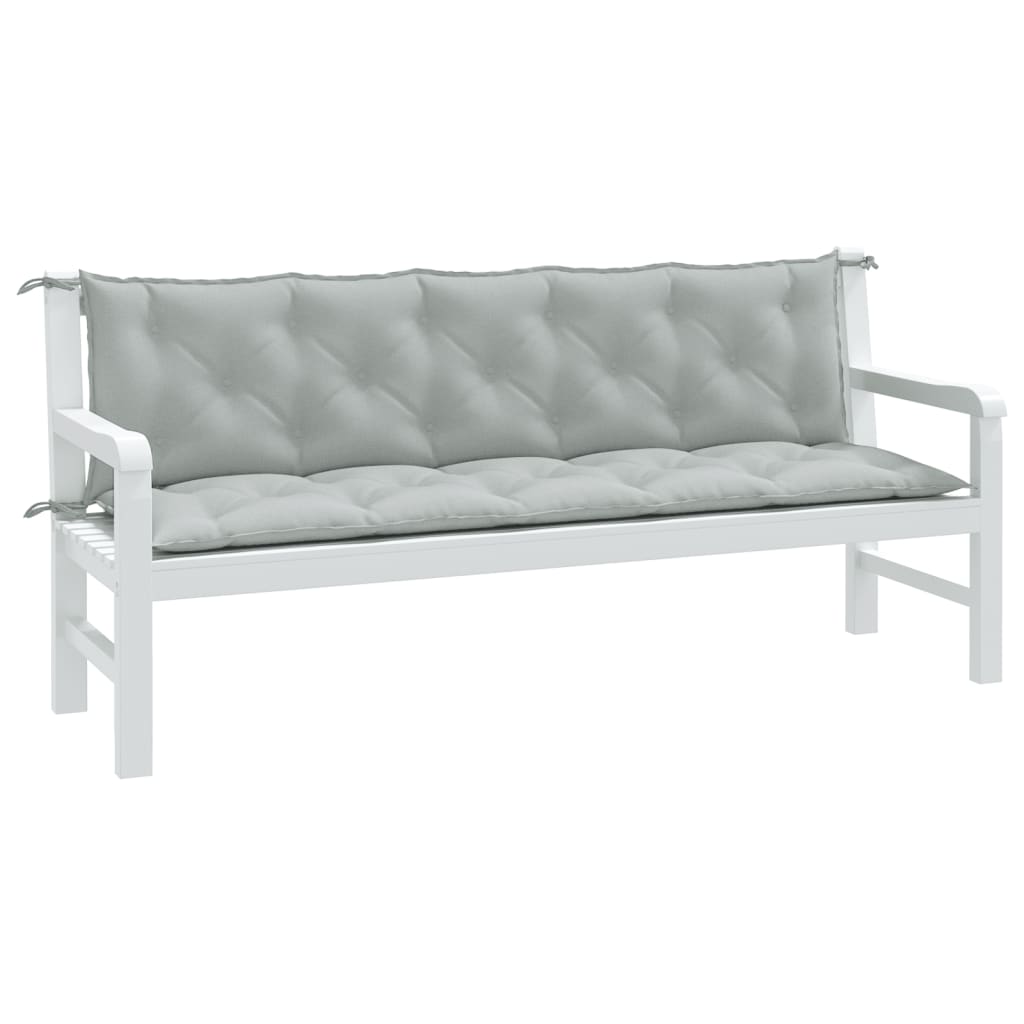 vidaXL Cojines para banco jardín 2 uds tela beige melange 180x50x7 cm en color beige mezcla/gris oscuro mezcla/gris claro mezcla y más | acolchados duraderos para sofás de jardín terraza exterior