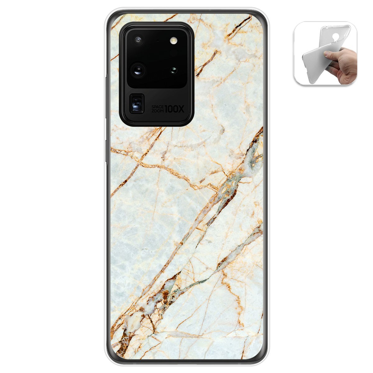 Tumundosmartphone Funda Gel Tpu para Samsung Galaxy S20 Ultra diseño Mármol 13 Dibujos