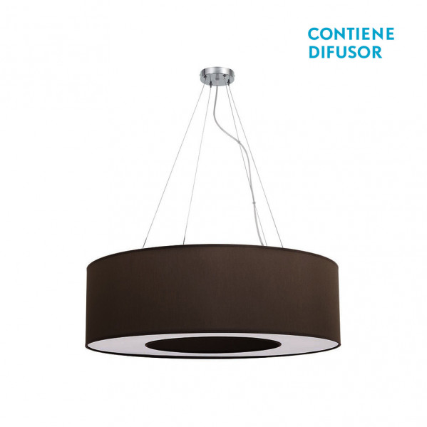 Colgante mediano haiti 4xe27 cromo/marron regx65x65 cm