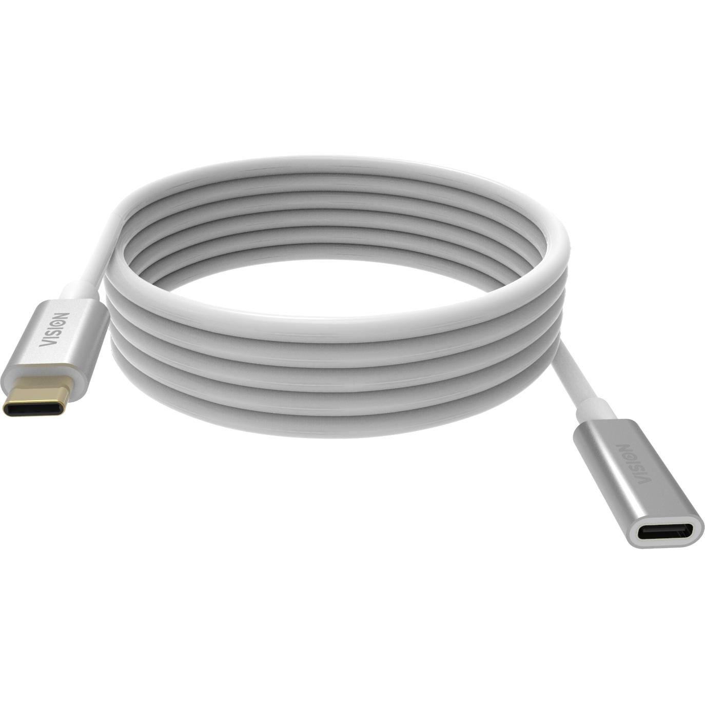 Vision TC 2MUSBCEXT cable USB 2 m 3.1 (3.1 Gen 2) USB C Blanco