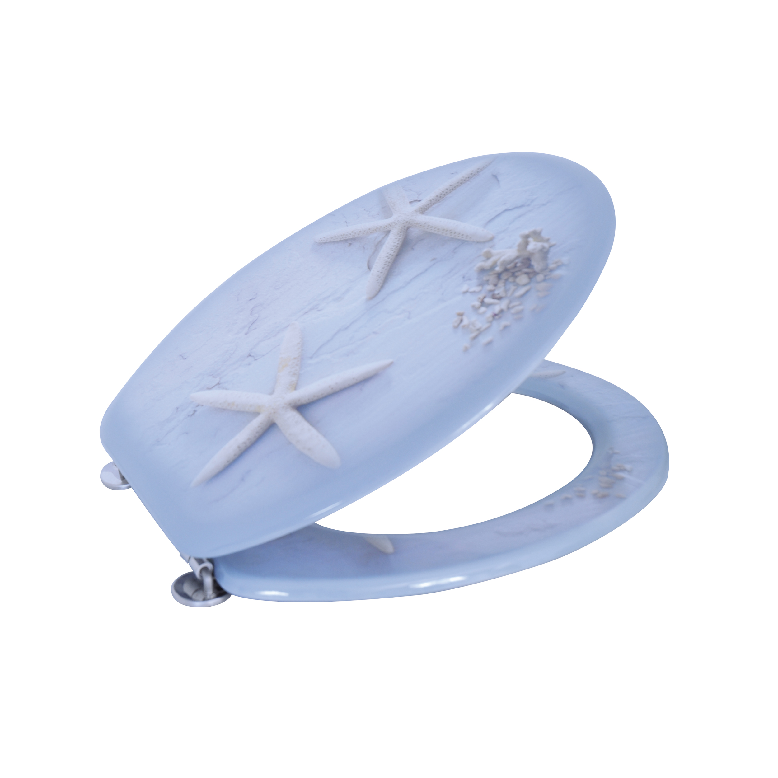 MSV Asiento de Baño MDF Estrella del Mar con Bisagras de Acero Inoxidable