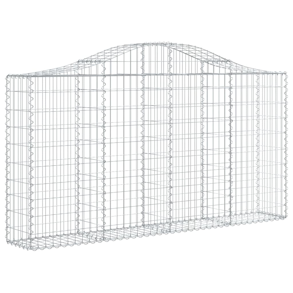 vidaXL Cestas de gaviones 5 uds forma de arco hierro 200x30x100/120 cm