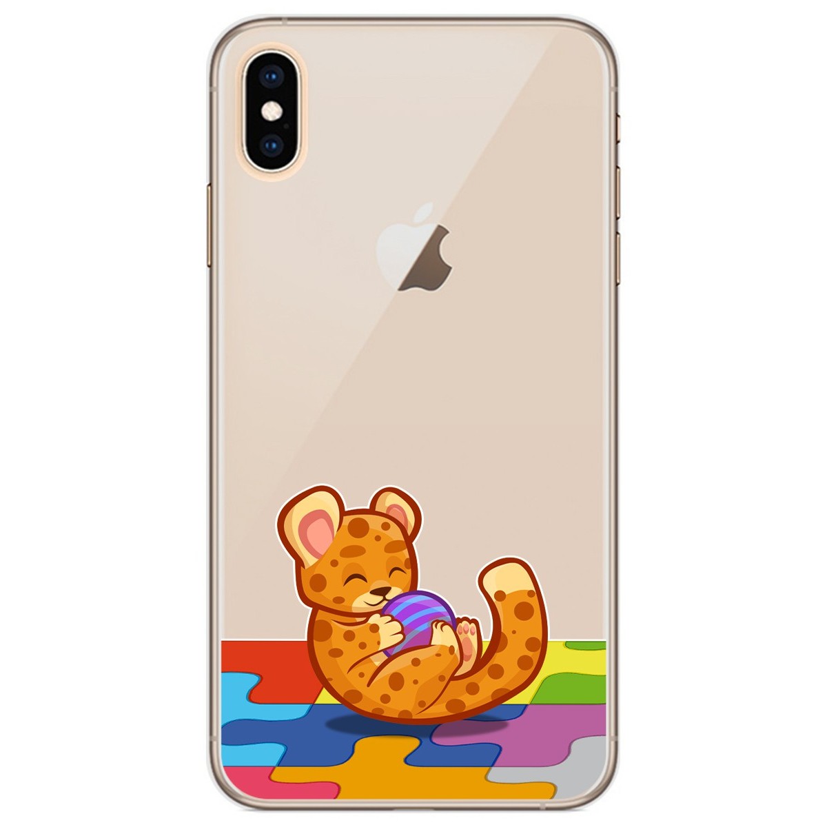 Tumundosmartphone Funda Gel Transparente para Iphone Xs Max diseño Leopardo Dibujos
