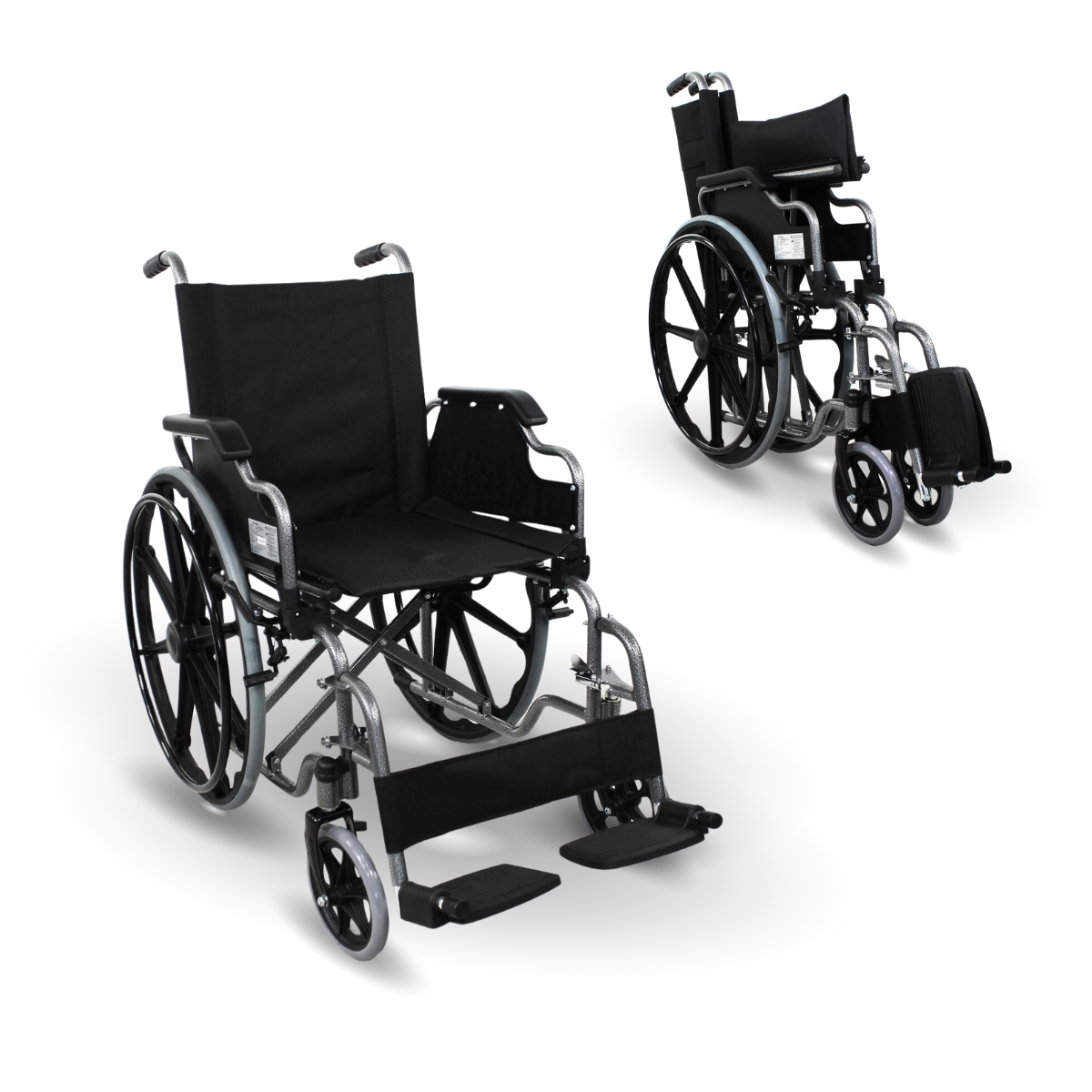 Mobiclinic Giralda Silla de ruedas ortopédica plegable autopropulsable para minusválidos y ancianos reposapiés extraíbles y reposabrazos abatibles ultraligera negro asiento: 43 cm