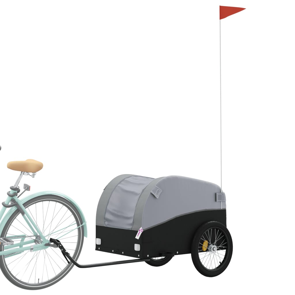 vidaXL Remolque para Bicicleta de Carga Carrito para Bici Hierro 45 kg Color Negro,  Amarillo,  Azul y mas