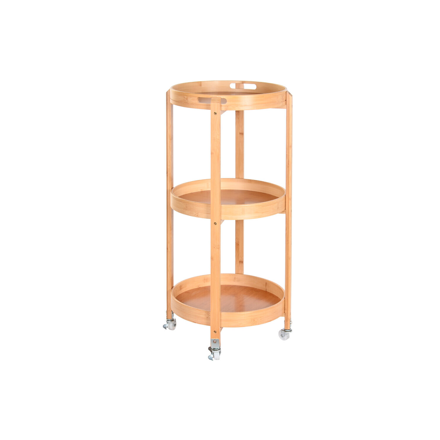 Camarera bambu inox 44x44x90 3 estantes ruedas El mejor complemento para tu hogar.