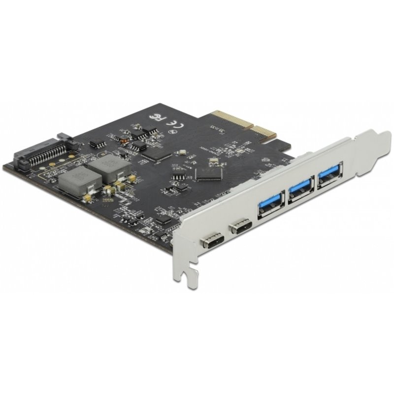 Tarjeta PCI Express x4 a 2 x USB Type-Cª + 3 x USB Type-A - SuperSpeed USB 10 Gbps