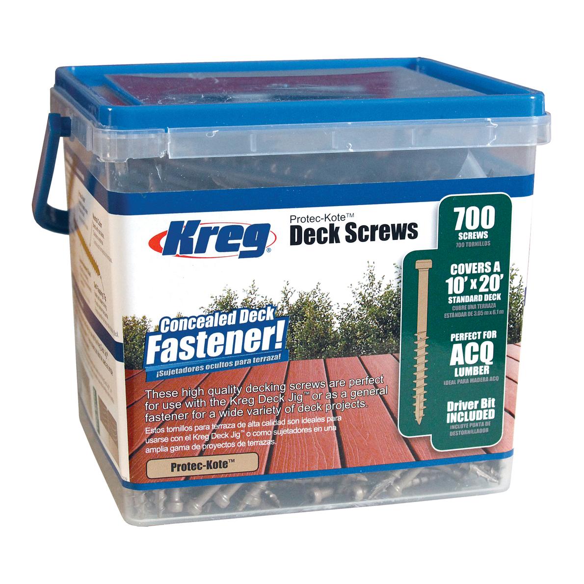 Kreg® SDK-C2W-700 Tornillos para cubiertas de 51 mm Protec-Kote™ (700 uds.)