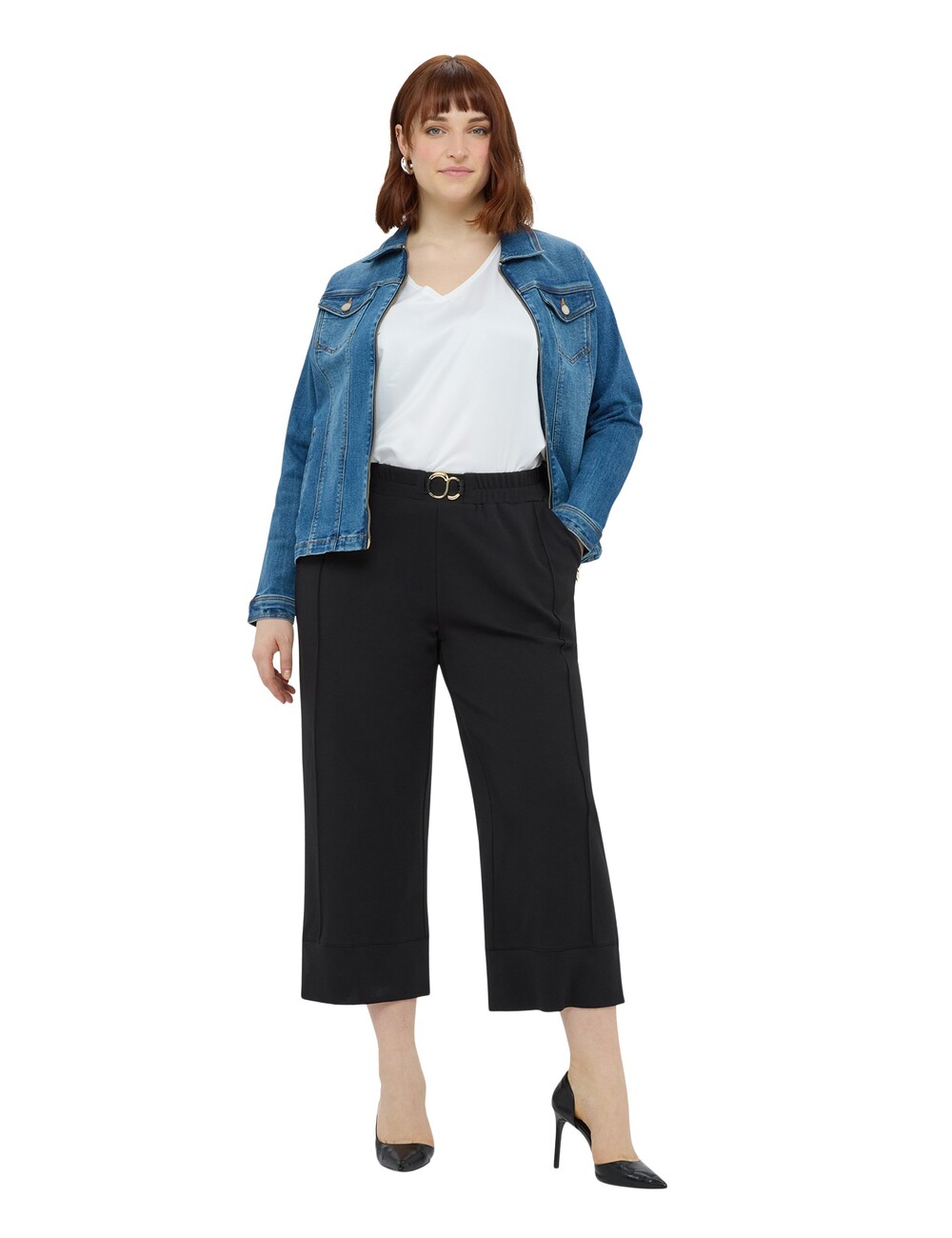 Fiorella Rubino - Pantalones cropped de felpa con detalle joya