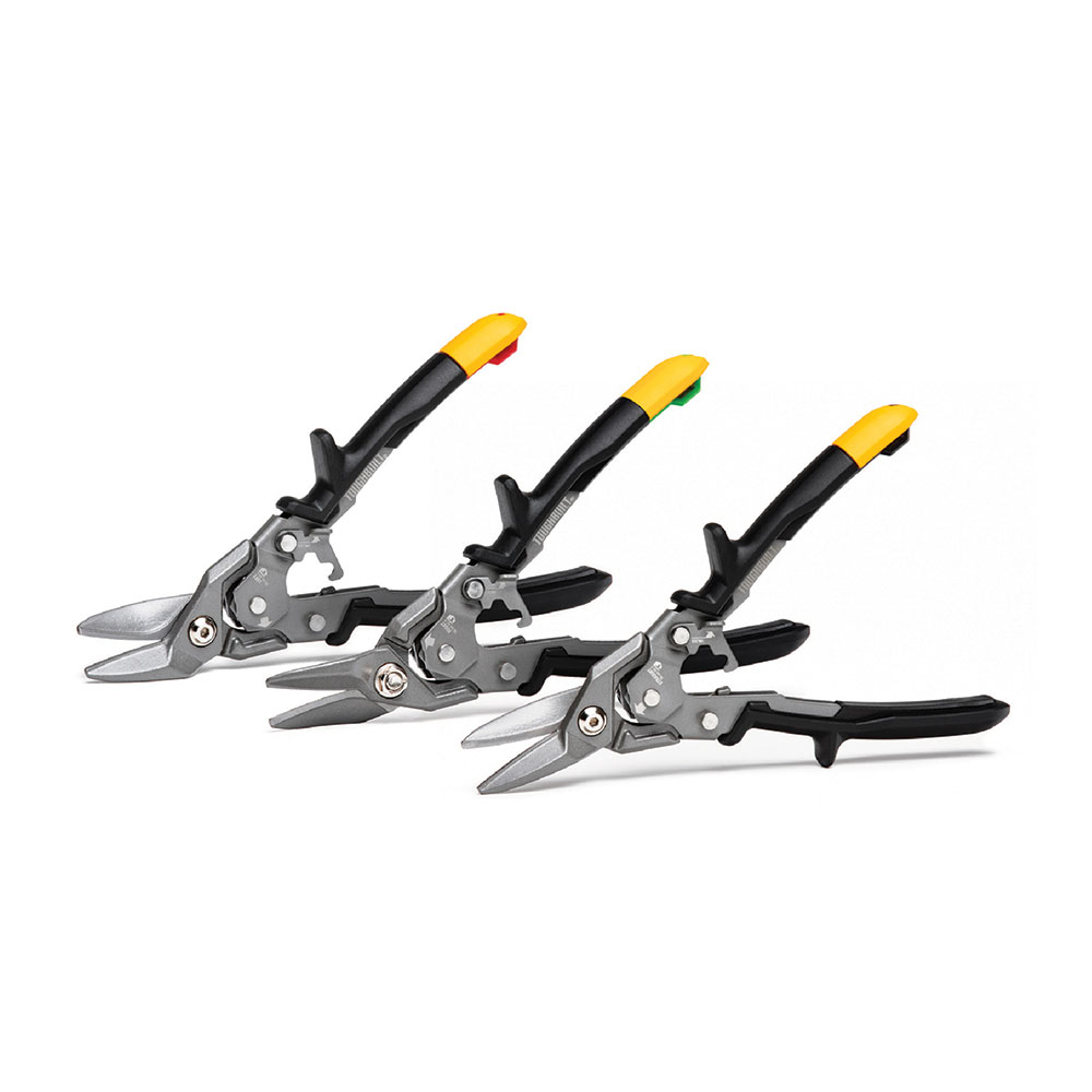 Toughbuilt Juego de 3 Piezas Tijeras Cortachapa - Corte Izquierdas, Derechas y Recto