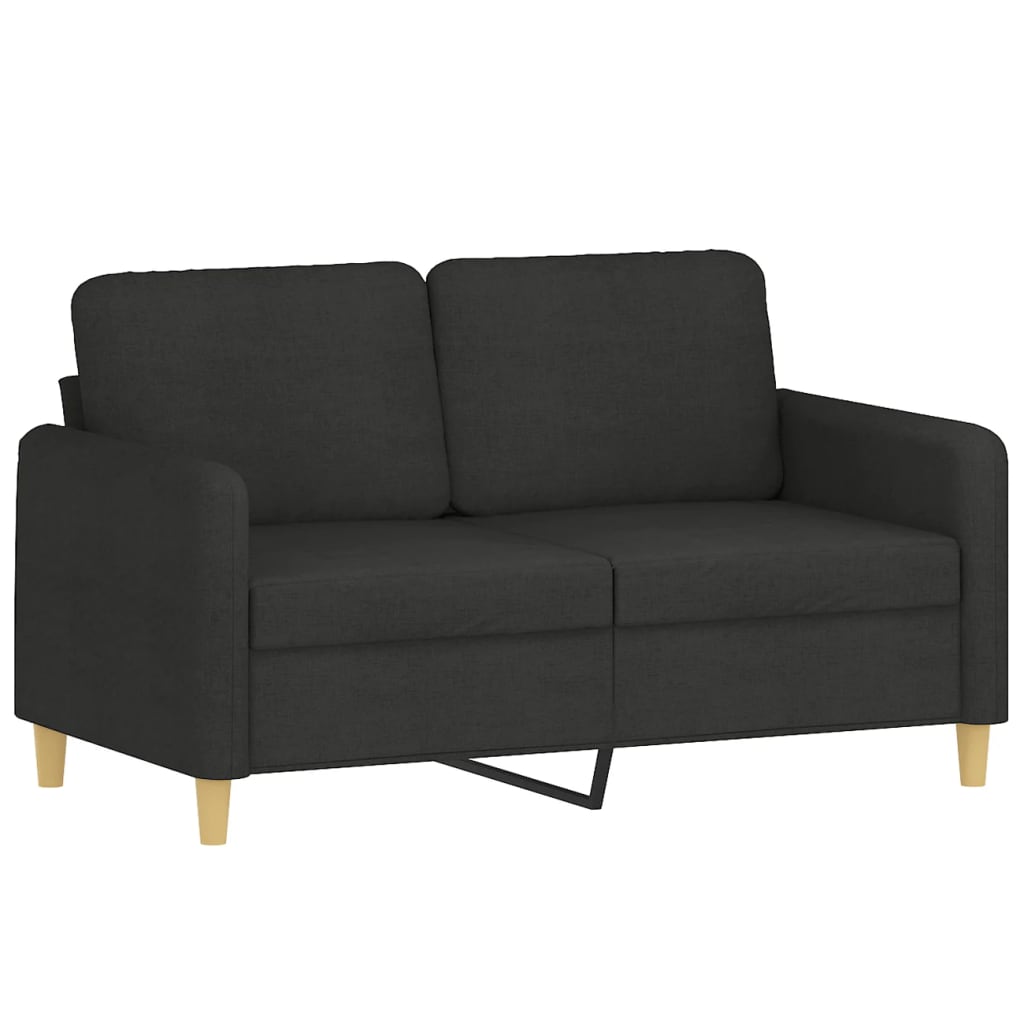 vidaXL Sofá de 2 plazas de tela negro 120 cm