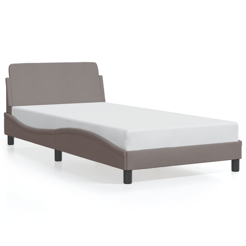 vidaXL Estructura de cama Dover tela gris taupe 100x200 cm