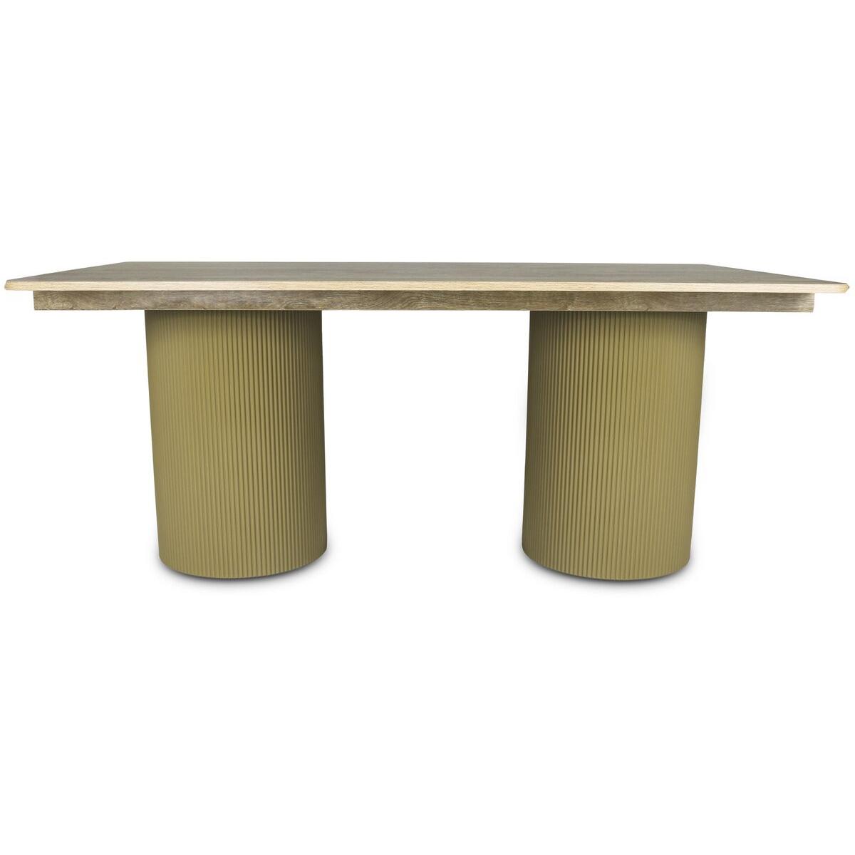 Habitat y Jardin - Mesa de comedor ovalada de madera "Zénith" - 180 cm - 8 plazas - Beige