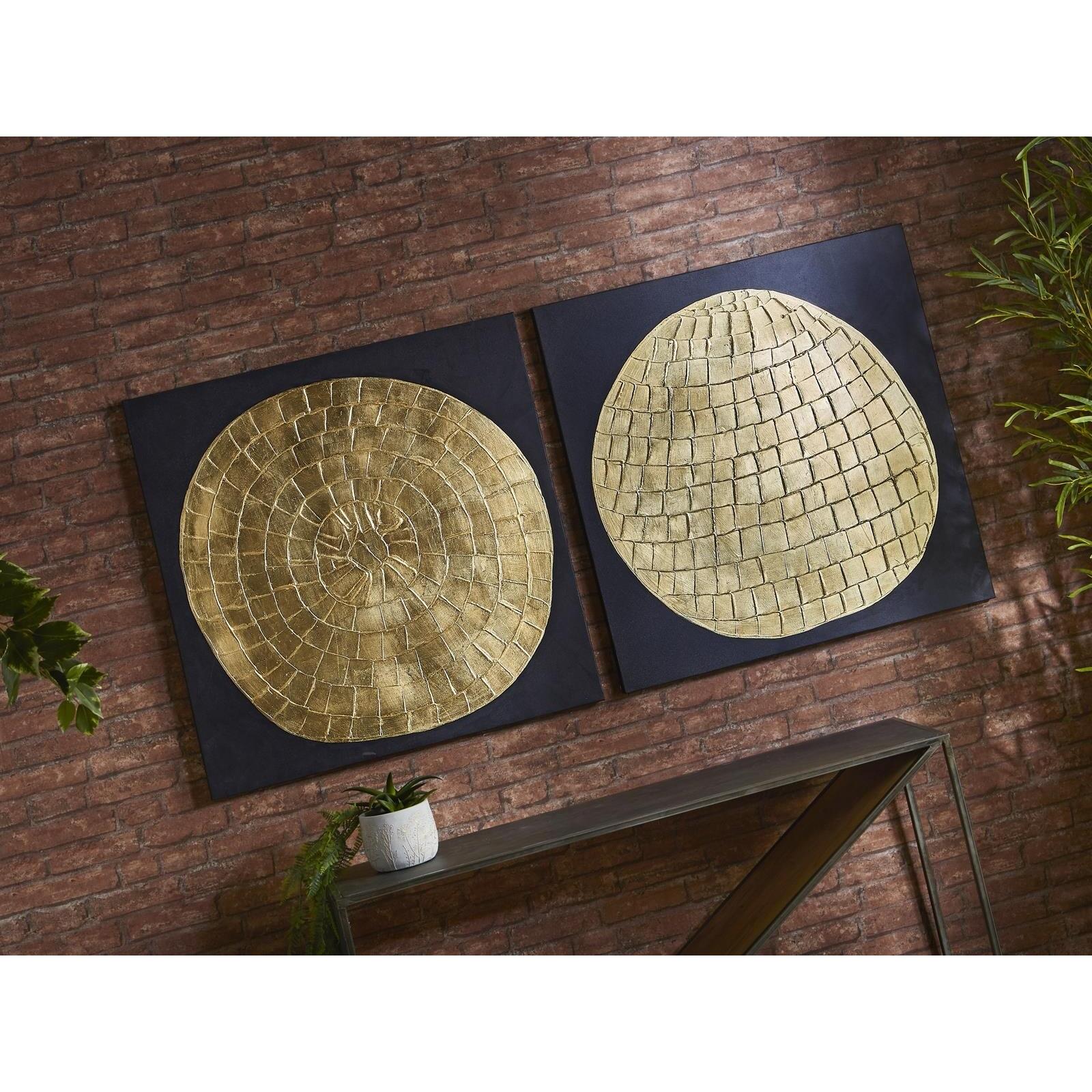 Oleo abstr. negro/oro 80x80 cms. s/2 80x3x80 cms. El mejor complemento para tu hogar.