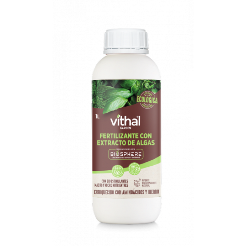 VITHAL GARDEN FERTILIZANTE CON EXTRACTO DE ALGAS BIOSPHERE 1 lt