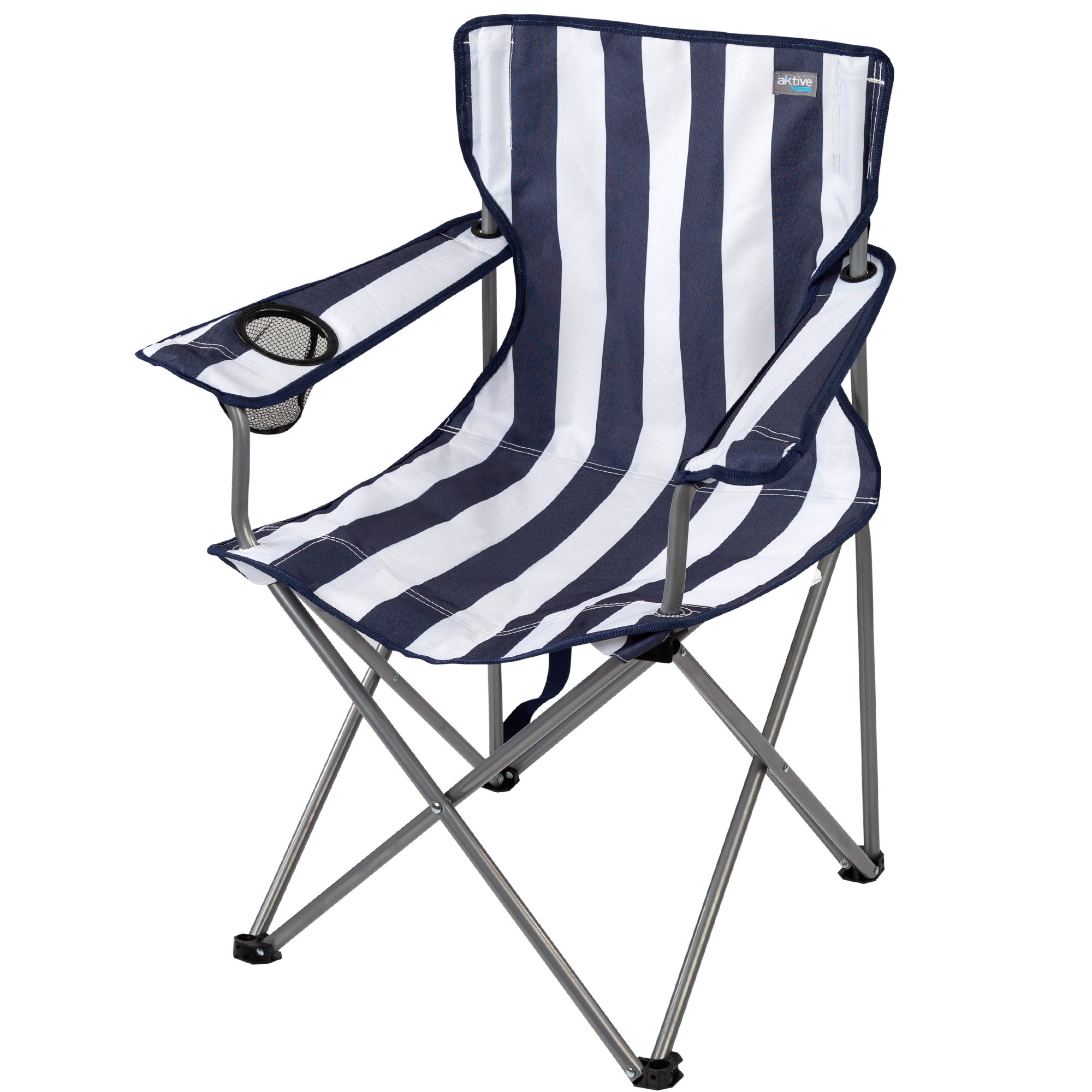 Silla plegable camping con posavasos Aktive Camping, Silla de camping plegable, Silla portátil