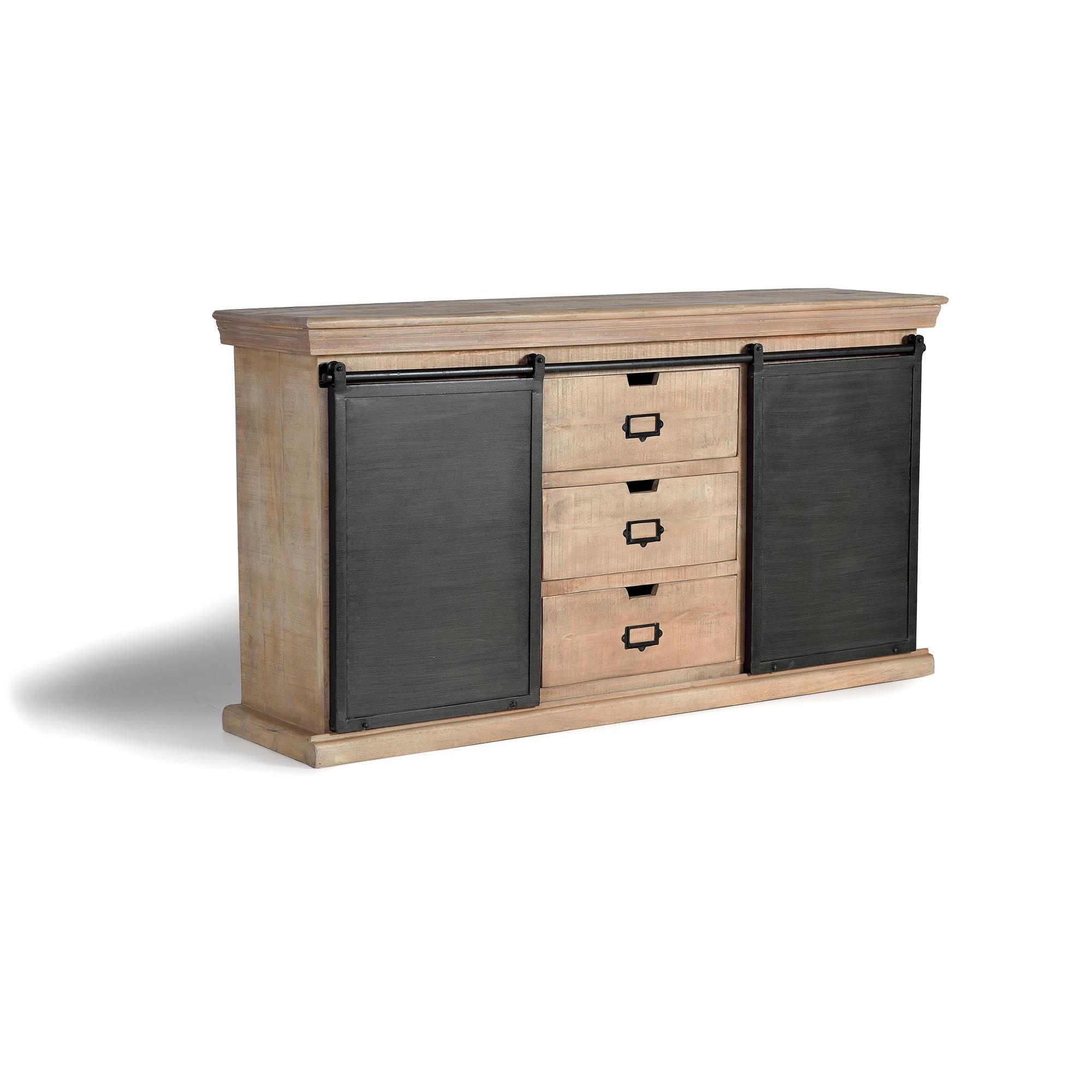 Aparador industrial madera de mango y detalles metal85X160X40