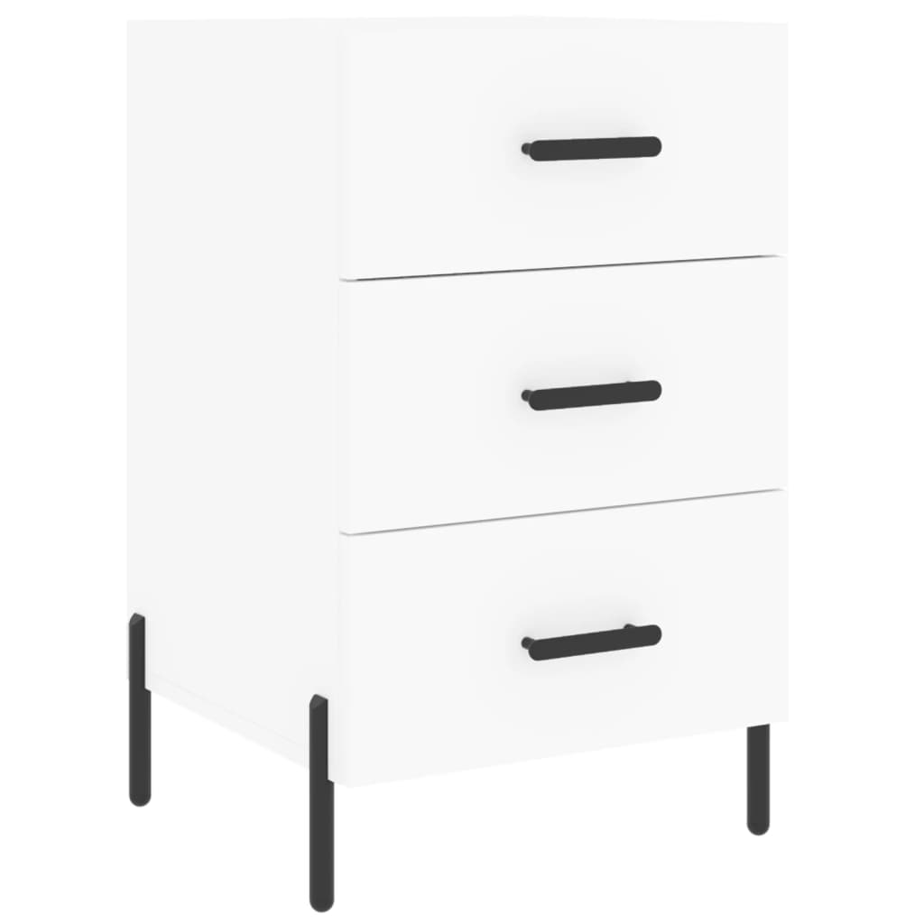 Vidaxl Mesita de Noche Madera de Ingeniería 40x40x66 Cm Blanco