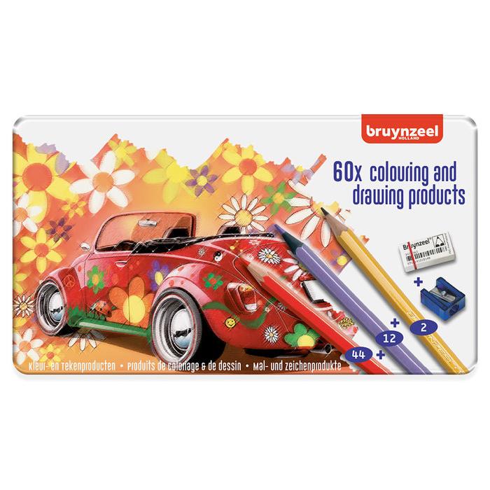 TALENS LAPIZ BRUYNZEEL 60 COLORES SURTIDOS CAJA METALICA BRUYNZEEL