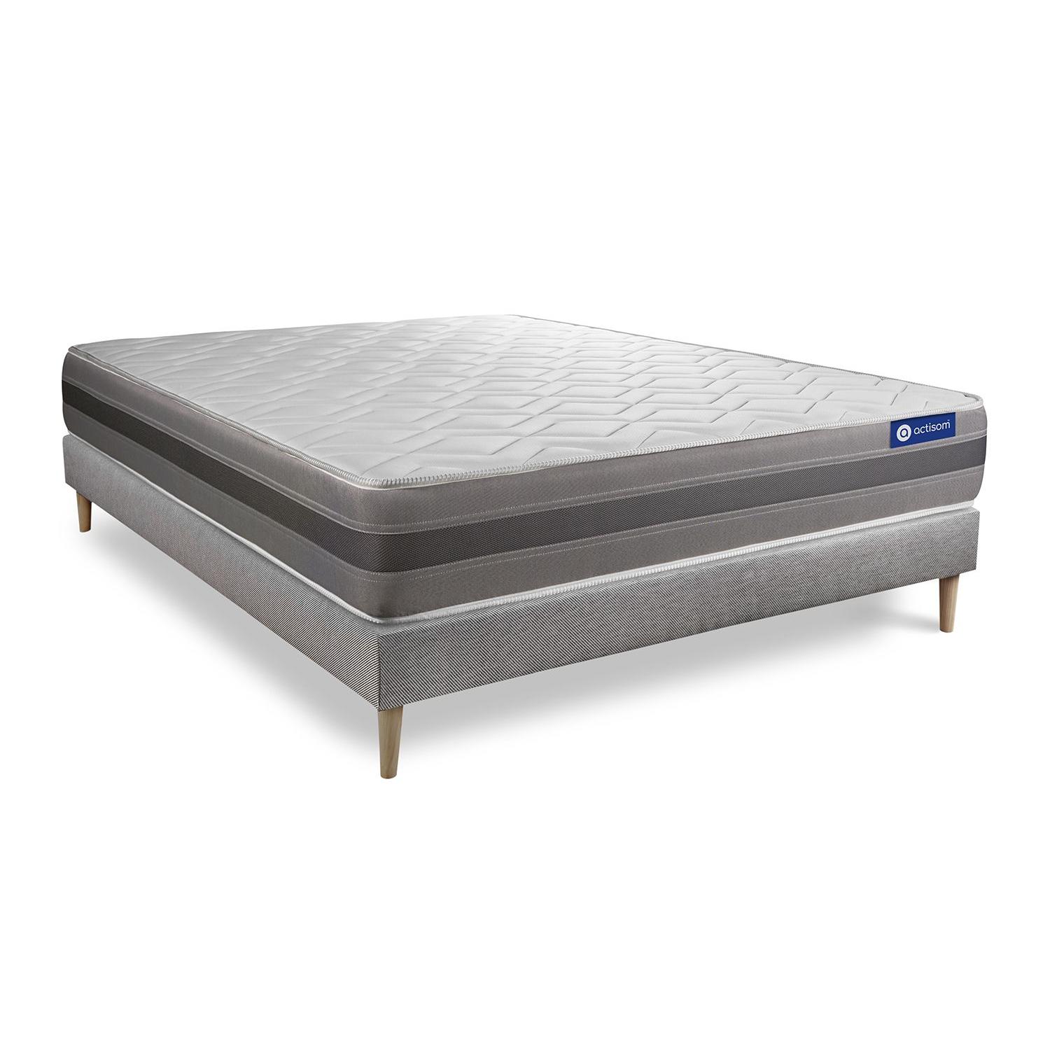Pack colchón Actimemo relax 130x220cm + Somier, espuma viscoelástica, 5 zonas de confort