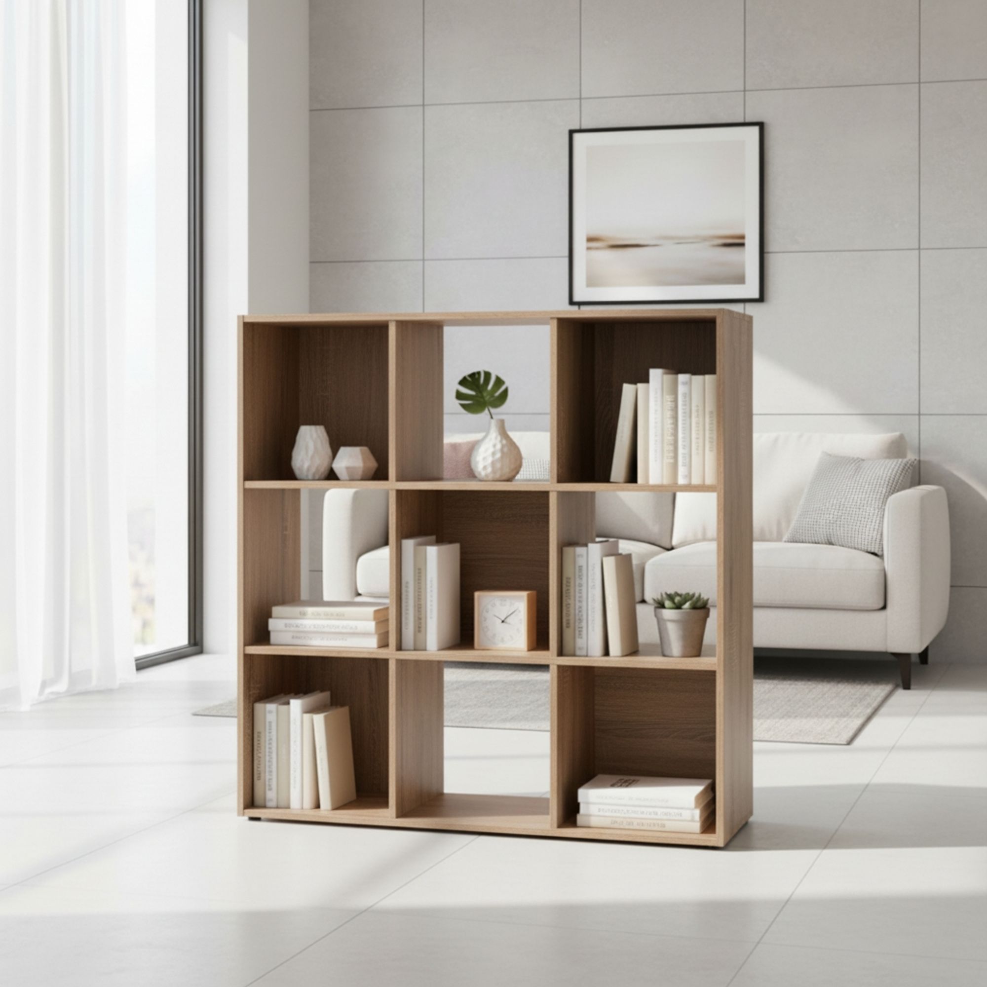 MOBLEKIT | Estanterías de Cubo Roble Modulares de Madera con Diferentes Compartimentos y Opciones con Puertas, Librerías y Muebles de Almacenaje para Dormitorio, Cocina o Entrada