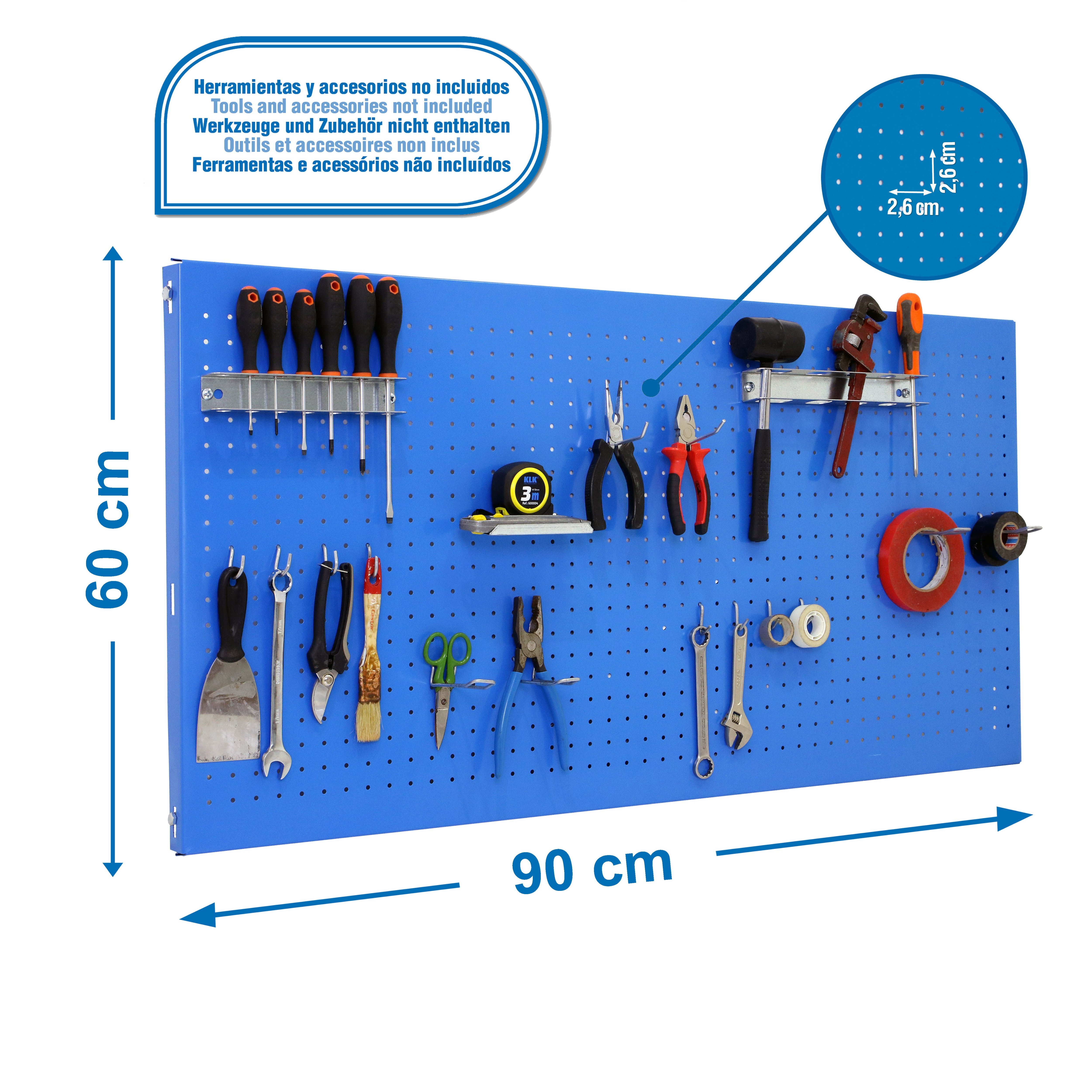 Estantería SIMONRACK Panelclick 900x600 azul + 14 hook + 3 acce