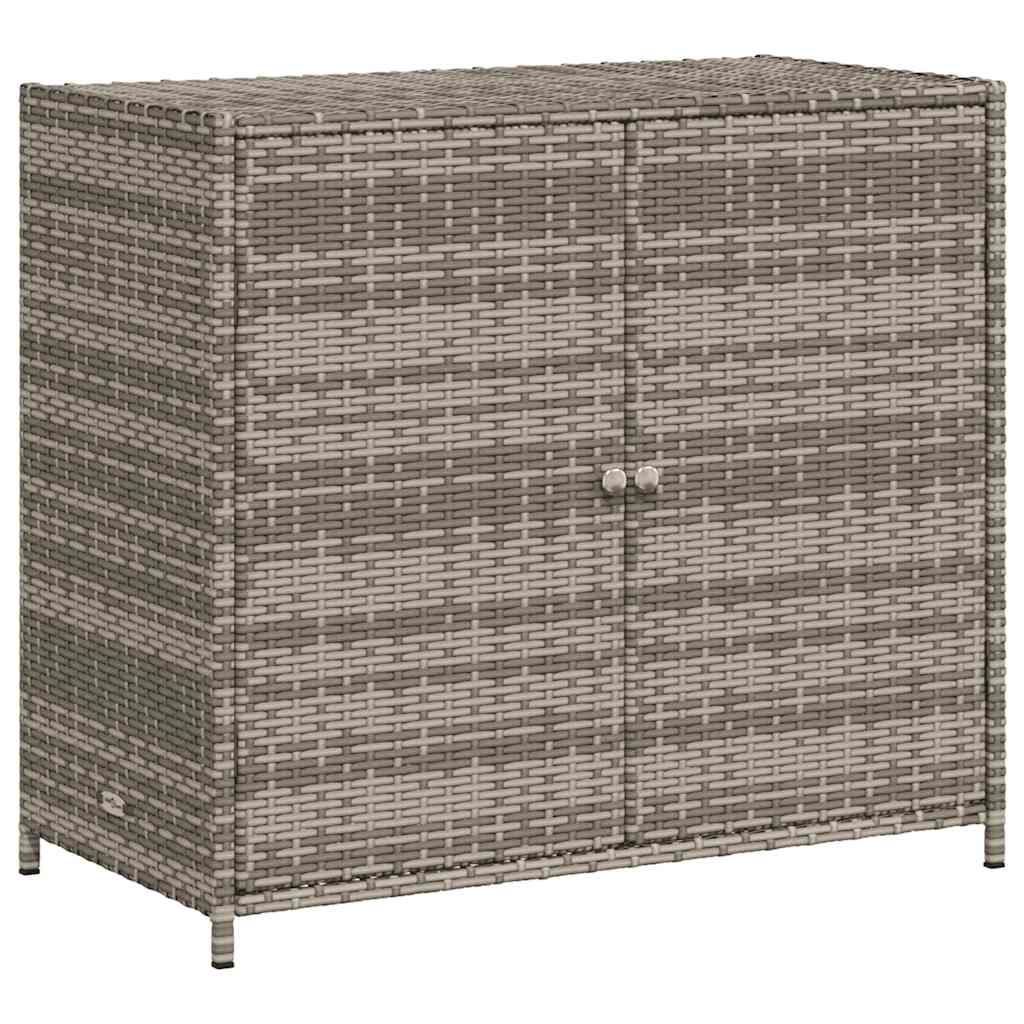 vidaXL Armario de almacenaje de jardín ratán PE gris 83x45x76 cm