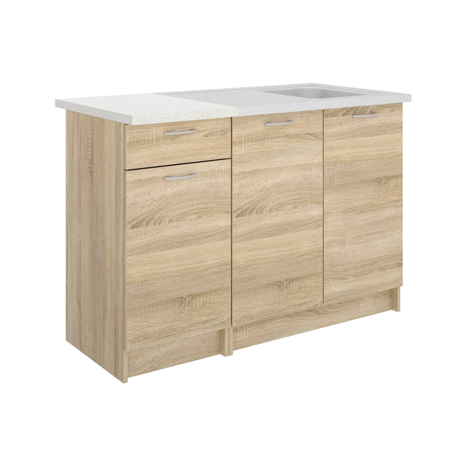 Conjunto de 2 módulos de cocina inferiores kirsten y natural y beige y madera para hogar moderno mueble de almacenaje  - Homekit