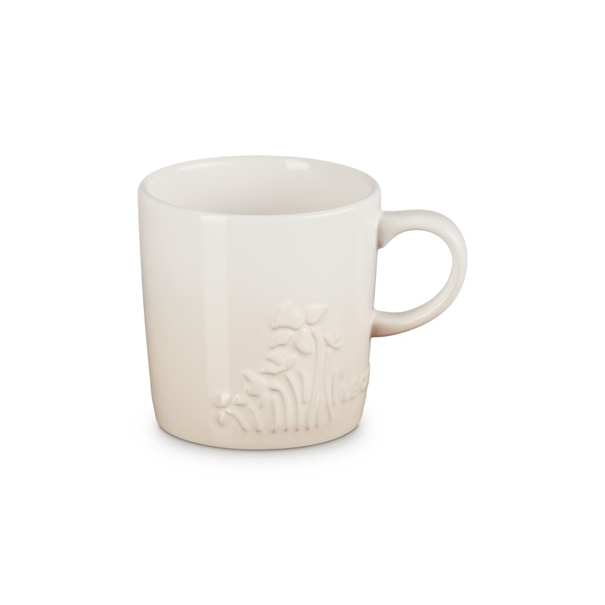 Taza de Cerámica Le Creuset 350 ml de la Colección Jardín con Diseño Floral en Relieve, Ideal para Café, Té o Infusiones