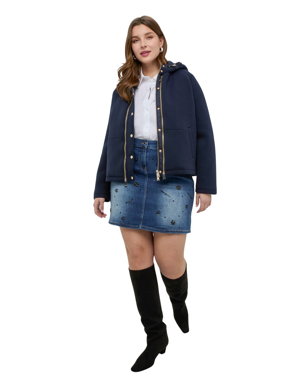 Fiorella Rubino - Minifalda de denim con aplicaciones