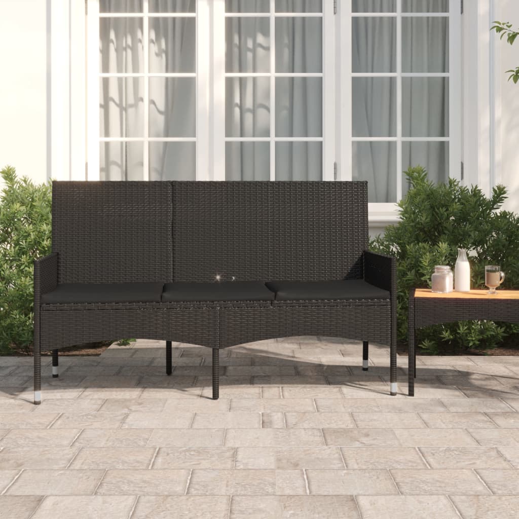 Banco de jardín VidaXL 3 plazas con cojines 85x140x51 cm