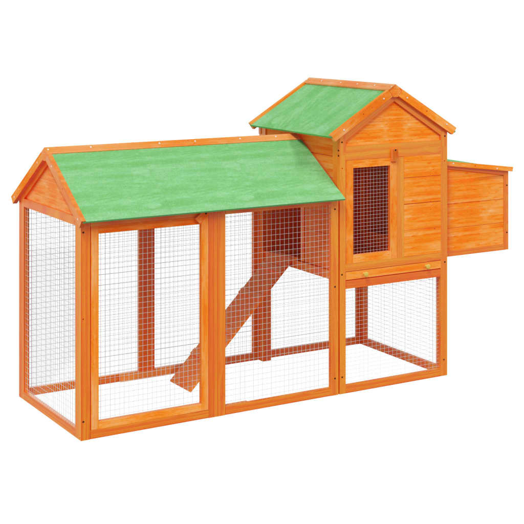 vidaXL Gallinero moca 193x65x117 cm Color Moca,  Gris,  Marrón y mas