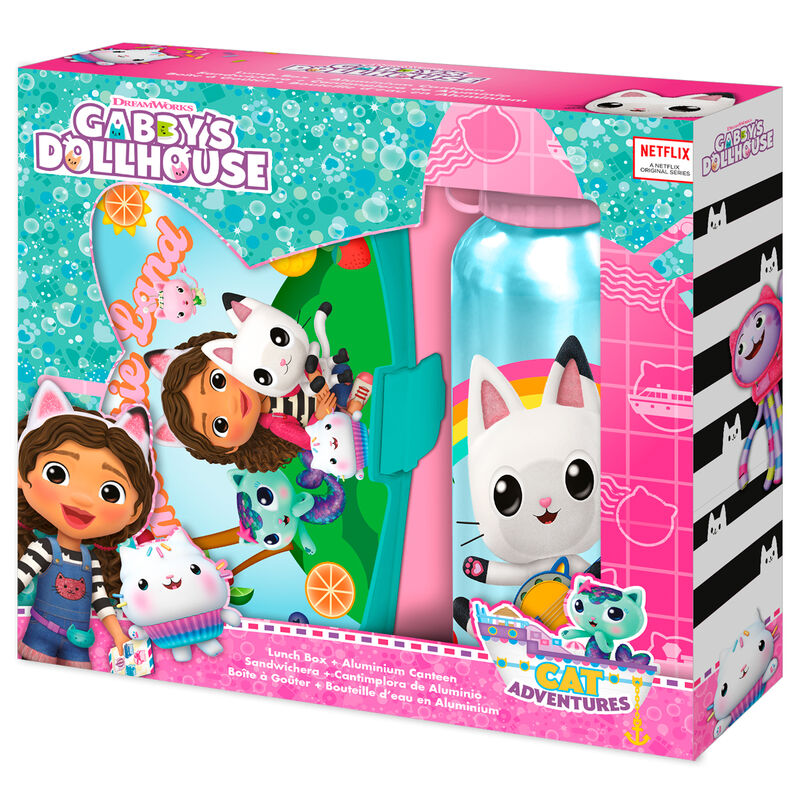 Gabbys Dollhouse Juego de Fiambrera y Botella, 400 ml