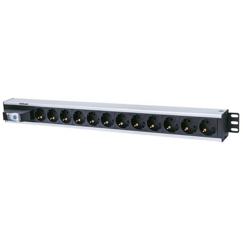 Intellinet 711449 unidad de distribución de energía (PDU) 12 salidas AC Negro, Gris
