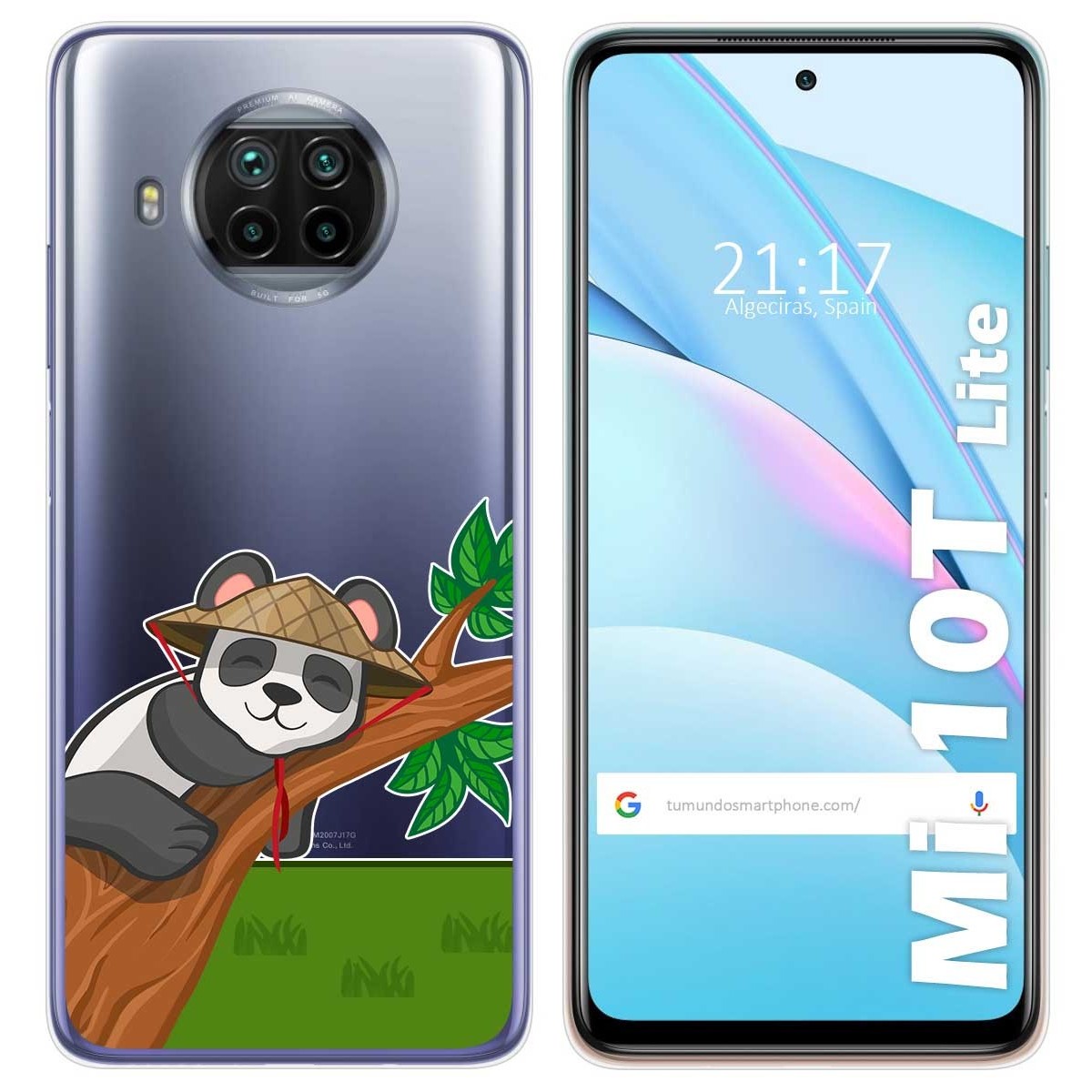 Tumundosmartphone Funda Gel Transparente para Xiaomi Mi 10T Lite diseño Panda Dibujos