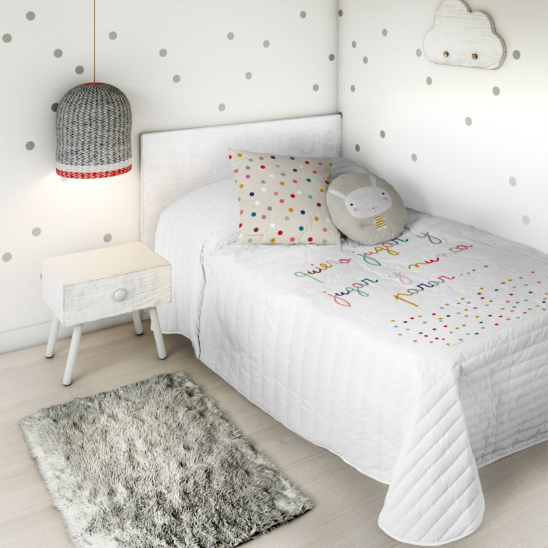 HACIENDO EL INDIO - Colcha Bouti Infantil Estampada 100% Algodón - Relleno 70 gramos -  Cubrecama Ligero Acolchado - Ideal para Primavera y Verano - Disponible para Cama 90/105 cm - Fabricada en España