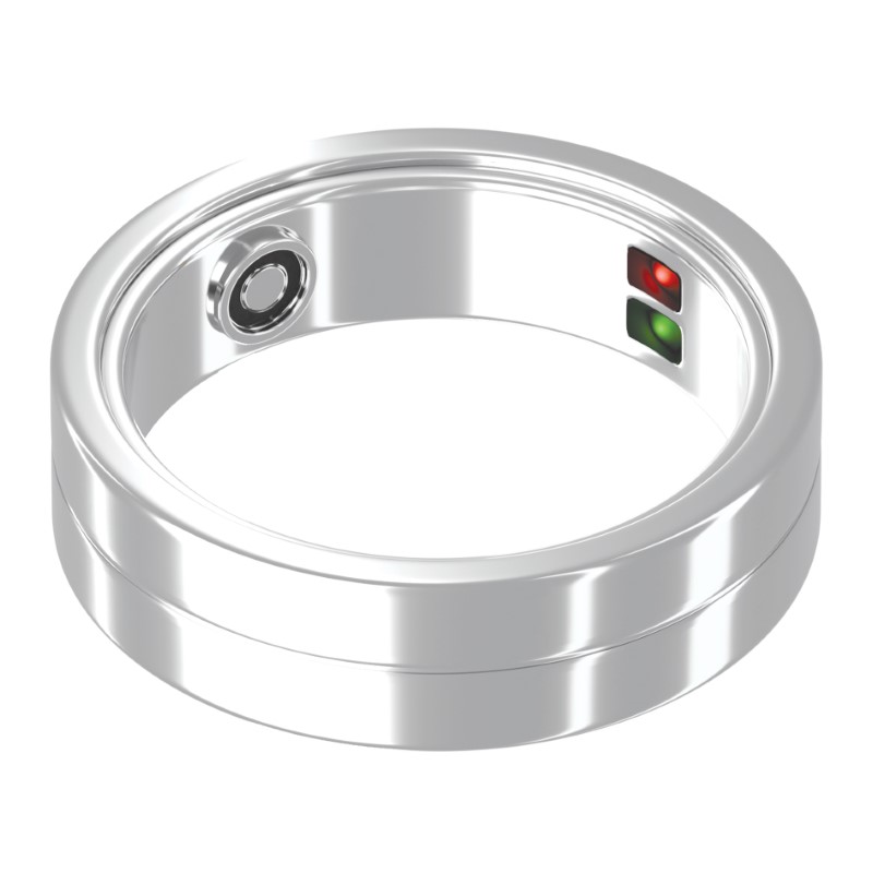 Maxcom mRing - Anillo inteligente | Color plateado tamaño 10 para sueño, frecuencia cardíaca y seguimiento de fitness | Compatible con iOS/Android | 6 días de duración de la batería