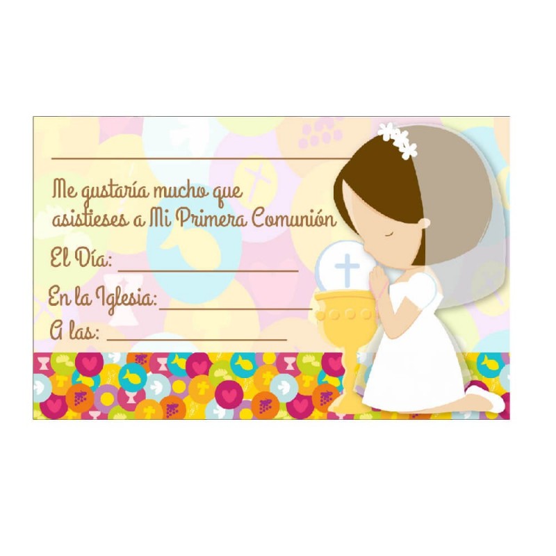 Invitaciones niña comunión pack 10 unidades con sobre Cáliz Antracita Raíz Inicio Para eventos Comuniones Papeleria Invitaciones Invitaciones Antracita