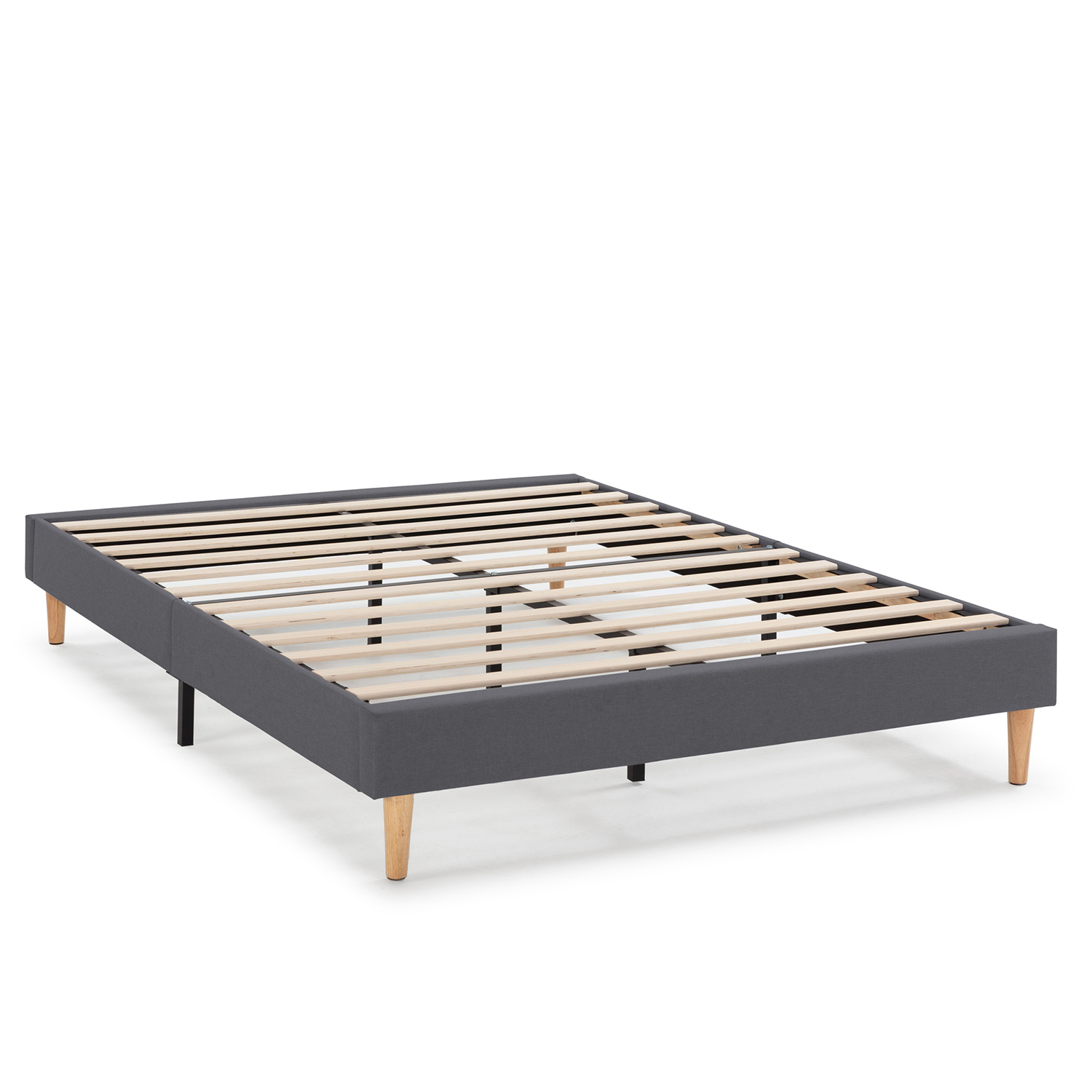 VS Venta-Stock - Base tapizada modelo Aura 140x200cm en color Gris Oscuro