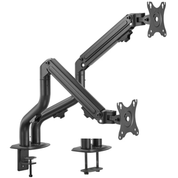 Ewent soporte de mesa contrapeso giratorio e inclinable para monitor/tv 16kg - 2 brazos - 17-32” - color negro