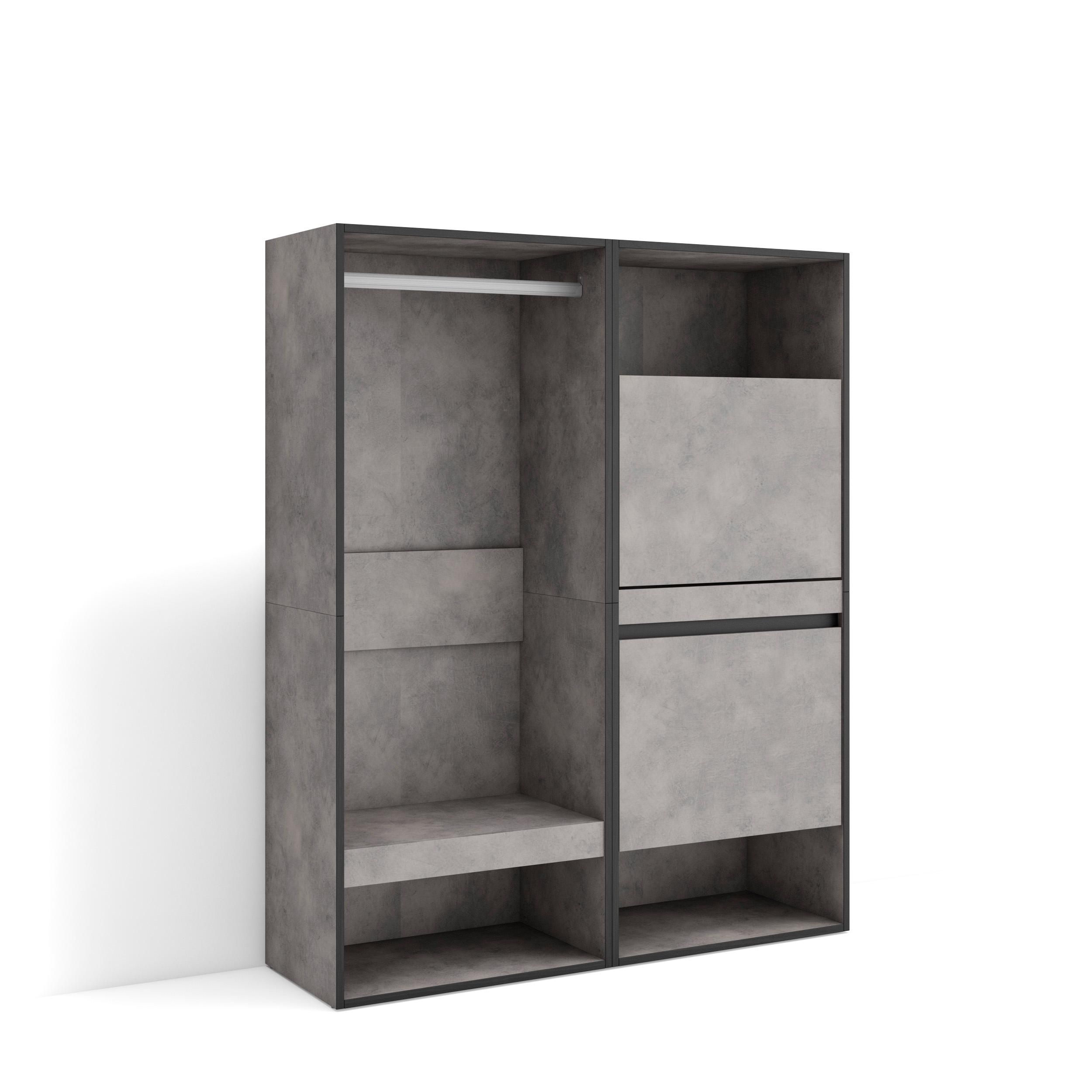 Skraut Home, Vestidor abierto para ropa y complementos, zapatero con capacidad para 10 pares aproximadamente de zapatos, 120x35x145cm, Varios colores