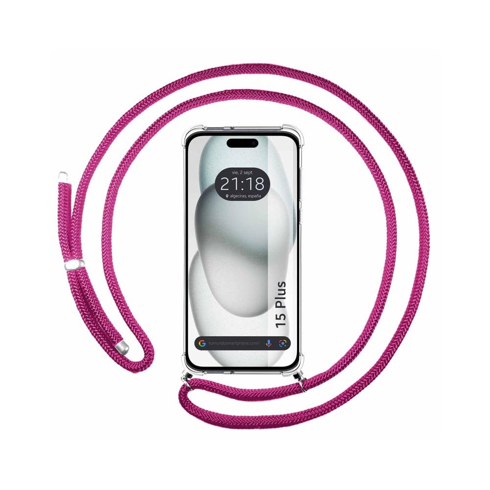 Iphone 15 Pro Max (6.7) Funda Colgante transparente con cordón color Verde  Agua
